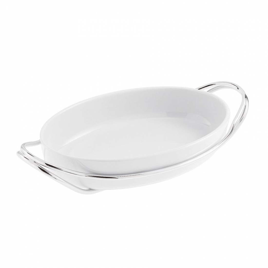 Oval banking dish with support cm 35