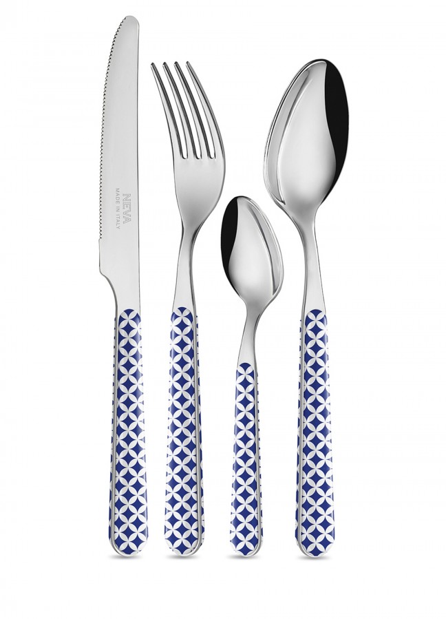 Set posate acciaio manico pl. 4 pz Set posate acciaio manico pl. 4 pz